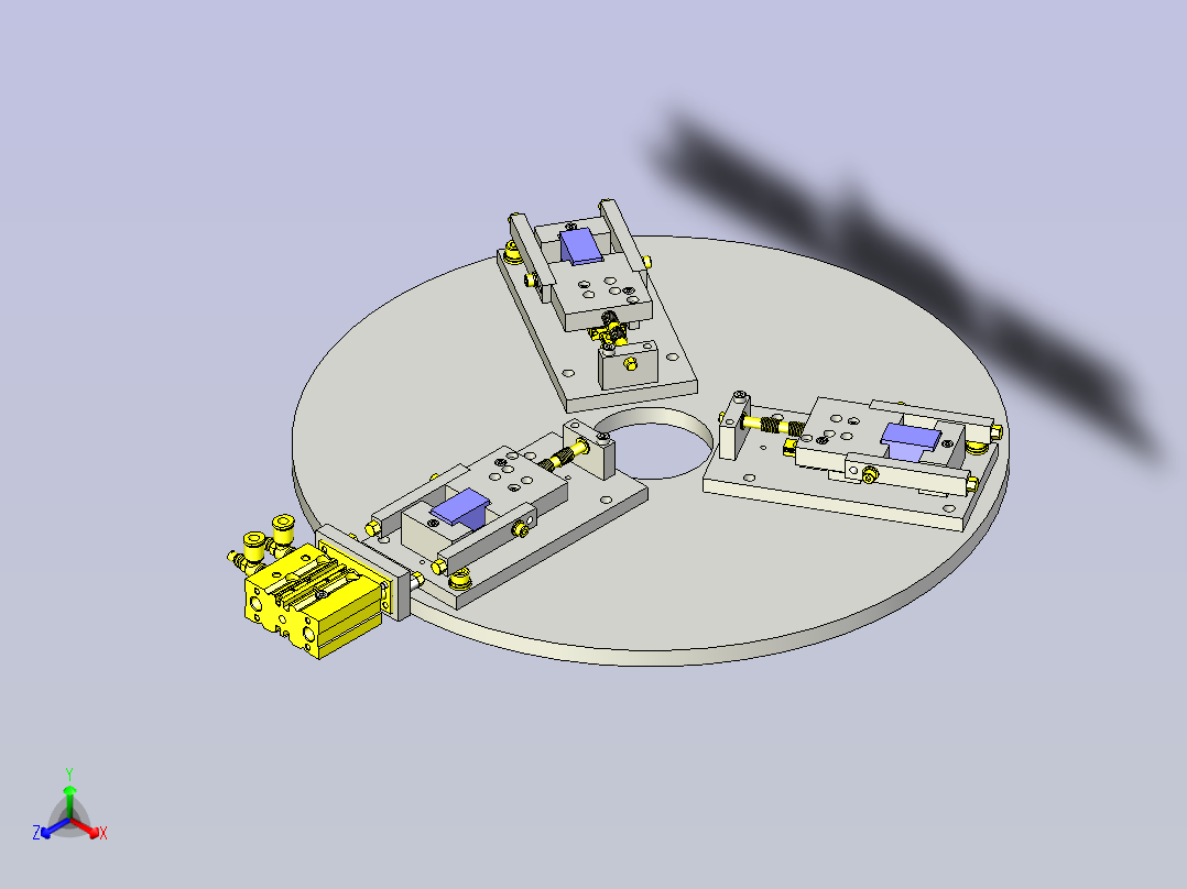一款外部驱动式工件夹紧解除机构3D模型正等轴测图