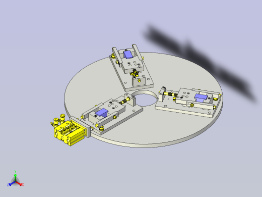 一款外部驱动式工件夹紧解除机构3D模型正等轴测缩略图