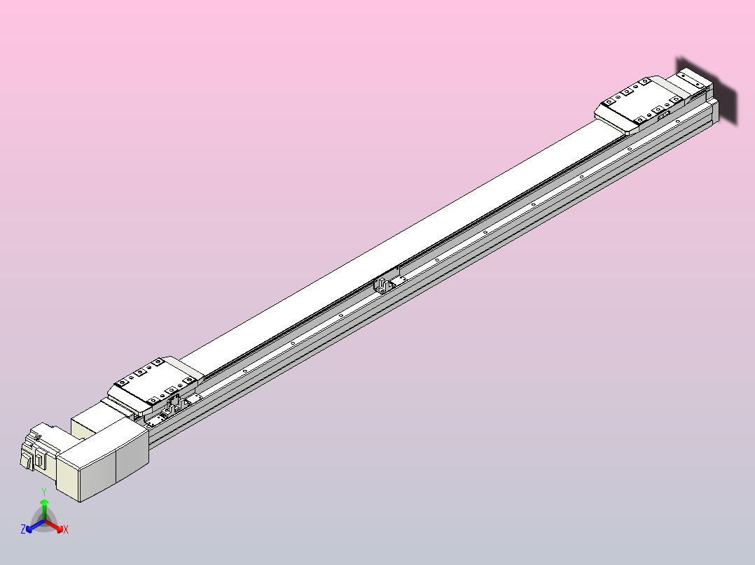 皮带直线轴双滑块型TPA-GCBS-80-P60-L425-QR-M20-N3正等轴测图