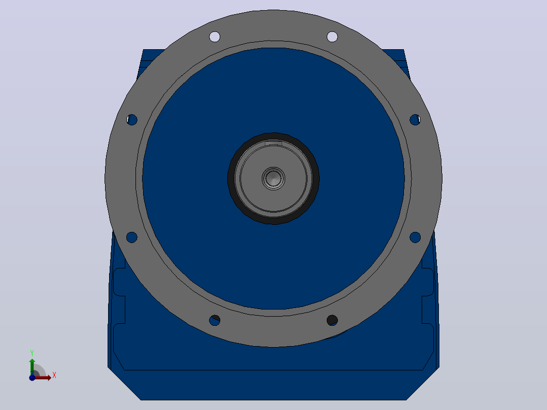 RF147法兰轴伸式安装斜齿轮减速机RF147-Y7.5-8P-132M-M1-0°-Φ550前视图