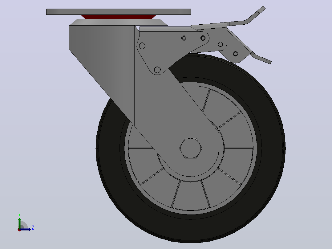 Z13-01B-150-342B重型轮[Z13-01B-150-342B]脚轮左视图