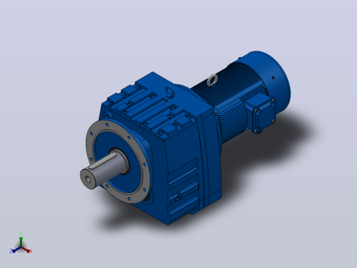 RF147法兰轴伸式安装斜齿轮减速机RF147-Y5.5-8P-132S-M1-0°-Φ450正等轴测缩略图