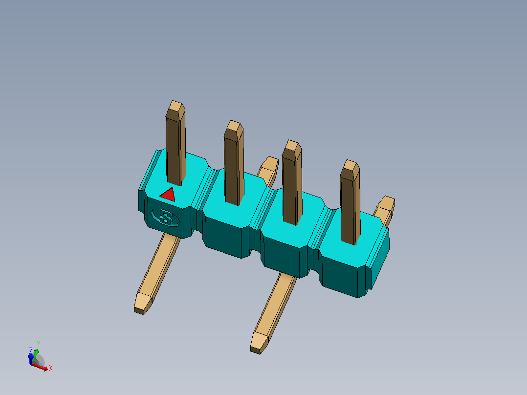 DS1022彩色排针 100mil(2.54mm) 类型SMT R2 (1.5 x 6.0 x 3.0mm) 1Rx40pin 彩色 REV1.0主视图