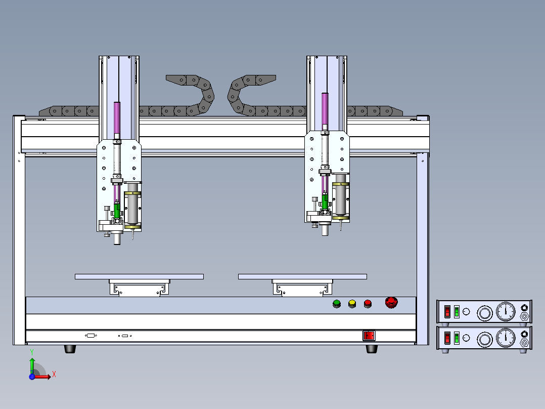 龙门式双通道点胶机sw16可编辑前视图