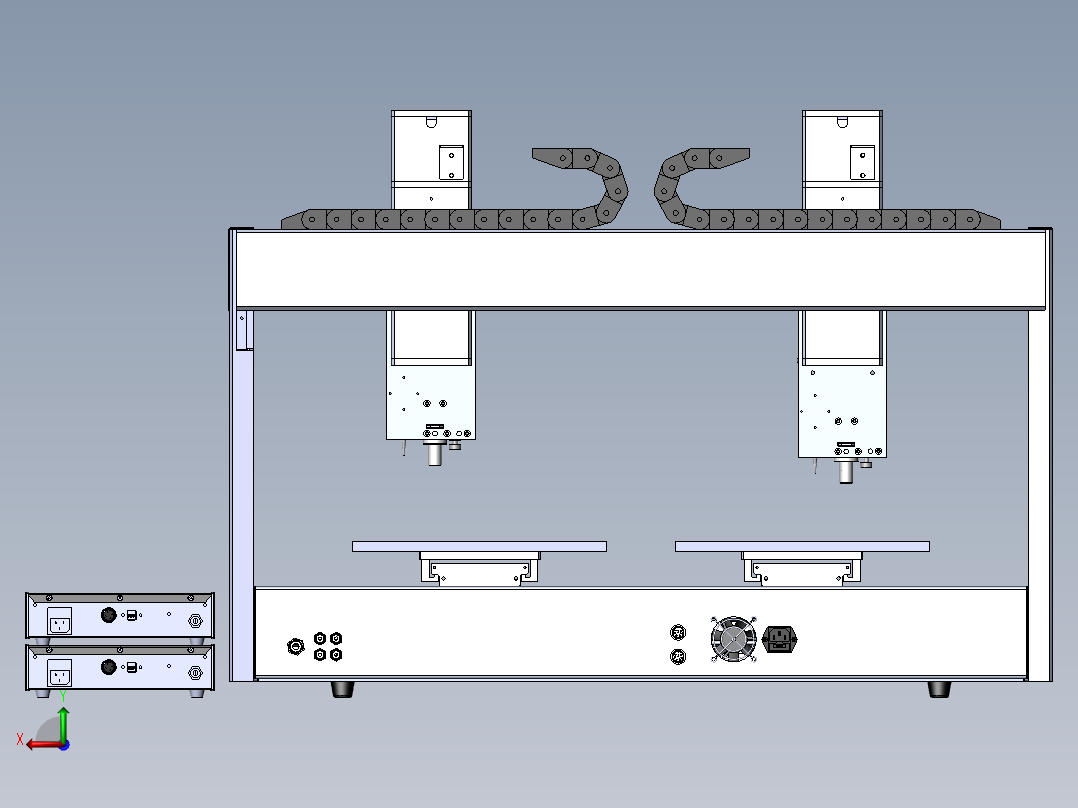 龙门式双通道点胶机sw16可编辑后视图
