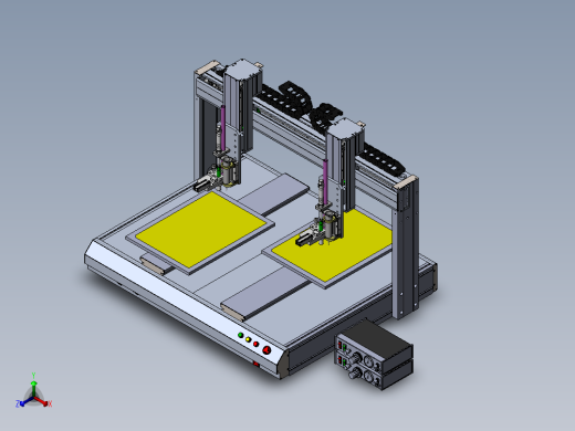 龙门式双通道点胶机sw16可编辑正等轴测缩略图