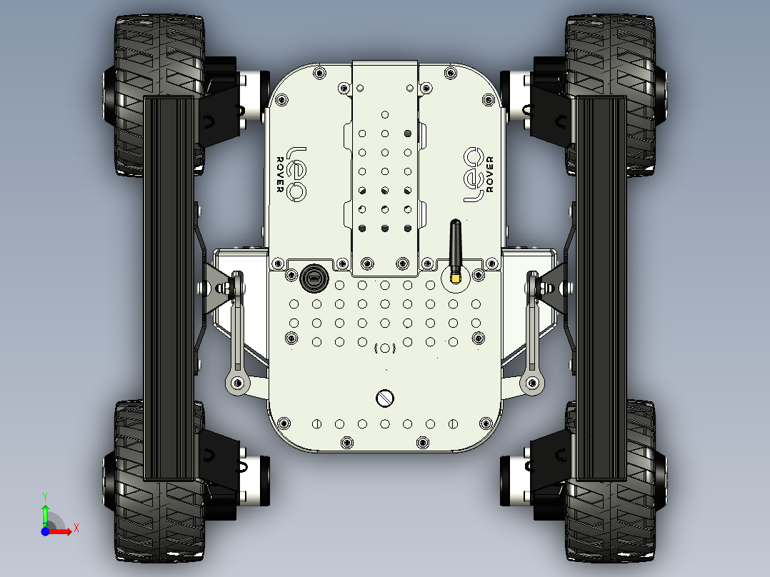 leo-rover四轮火星车3D图纸 STEP格式前视图