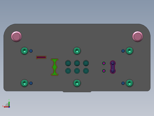 双孔焊片级进模（CAD图+SW三维）后视缩略图