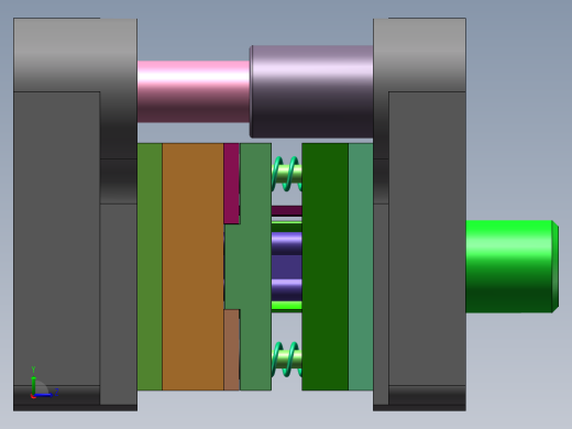双孔焊片级进模（CAD图+SW三维）左视缩略图