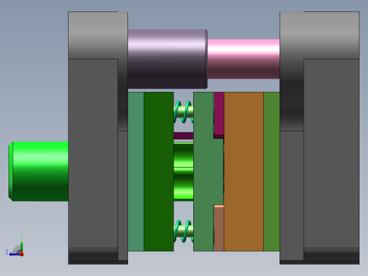 双孔焊片级进模（CAD图+SW三维）右视缩略图