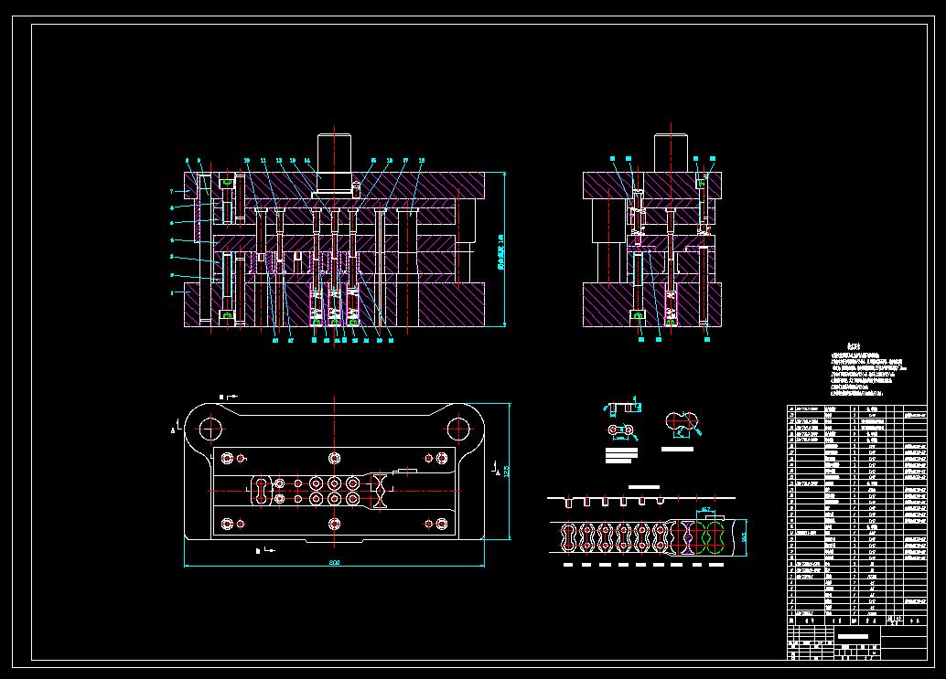 双孔焊片级进模（CAD图+SW三维）