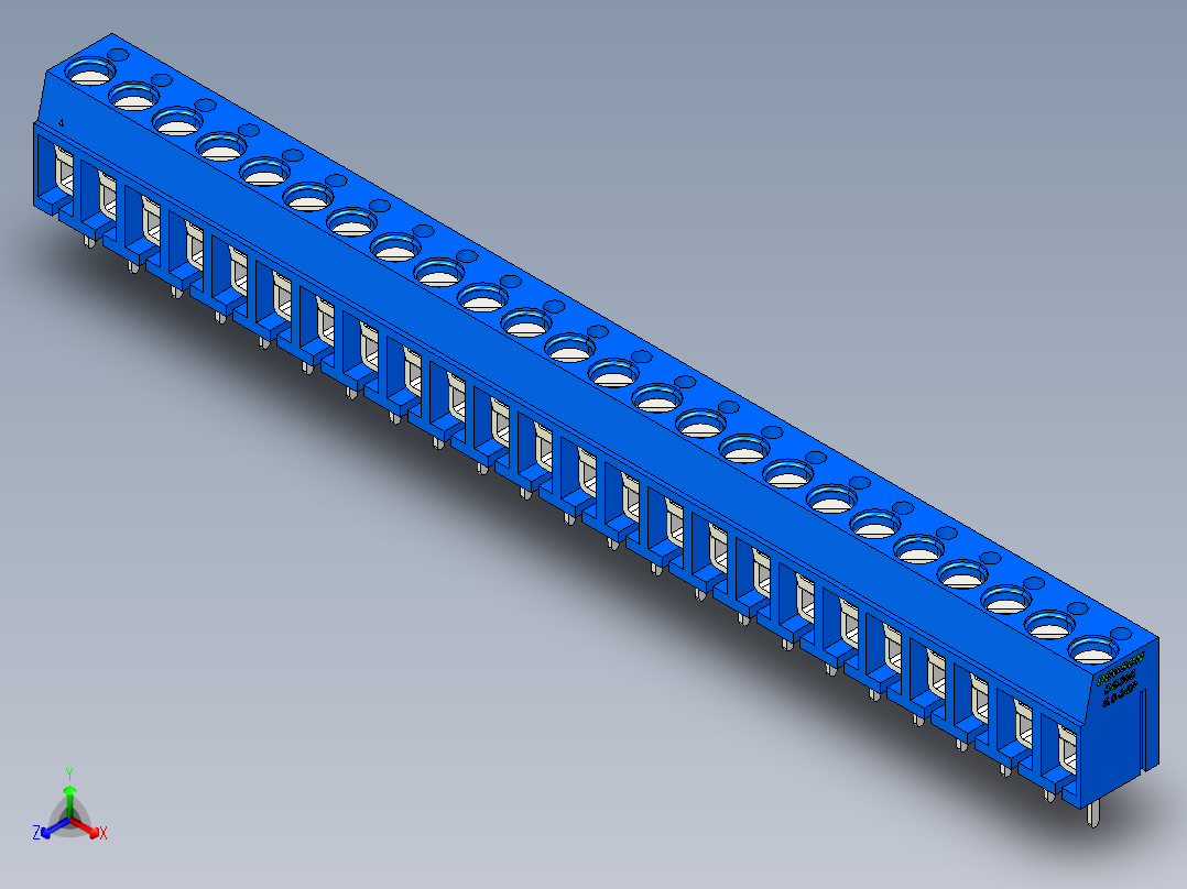 DEGSON DG305 系列 5.07.5mm 接线端子-DG305-5.0-24P-12-00AH正等轴测图