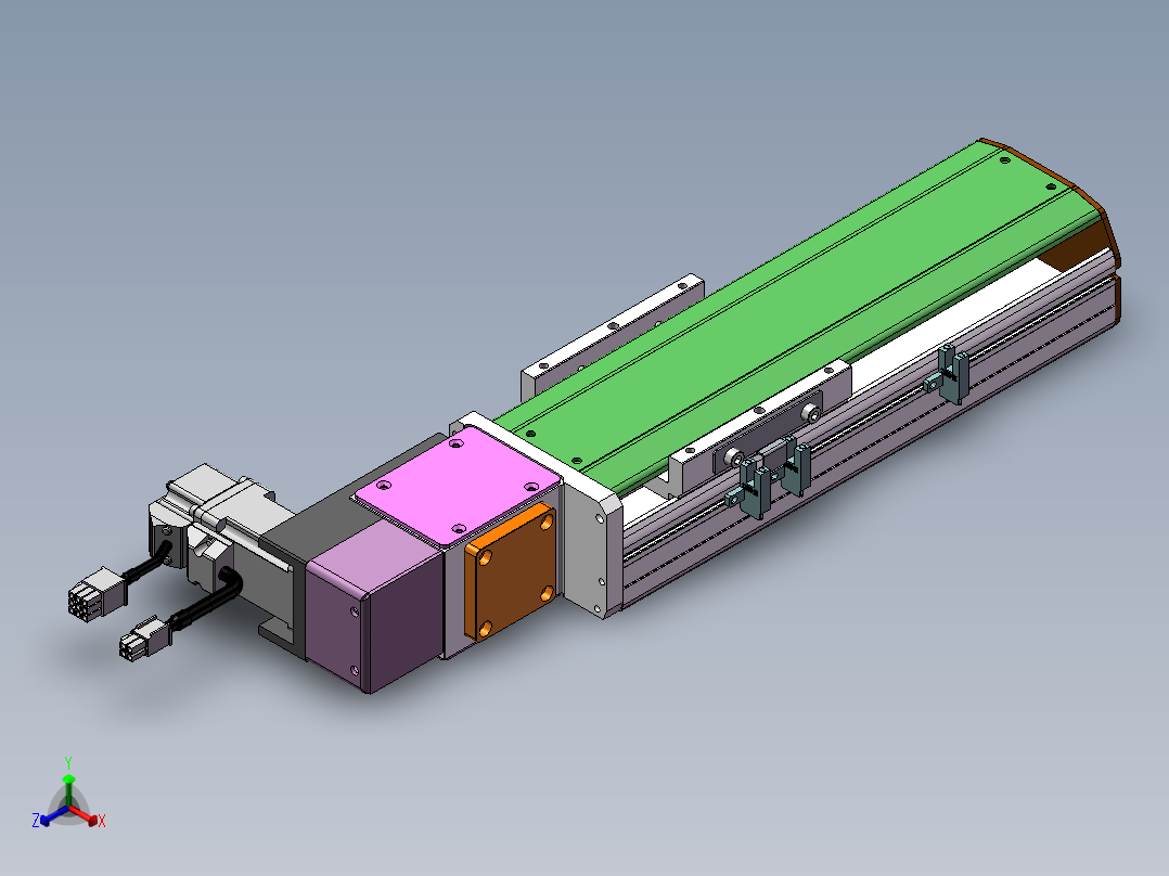 MTB同步带半封闭MTB10-R-100W正等轴测图