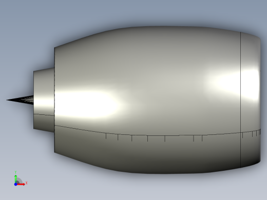 喷气发动机 (TURBOFAN) 设计---模型格式为 stp前视缩略图