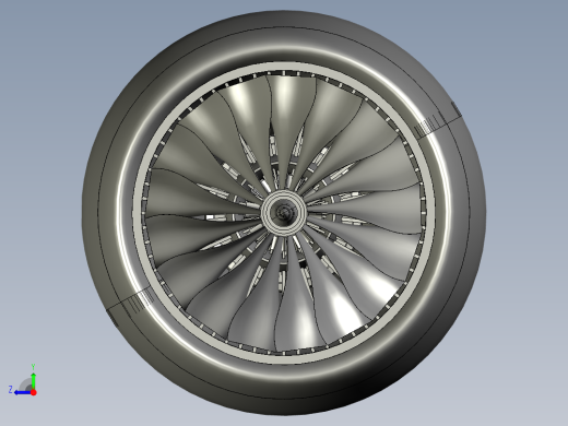 喷气发动机 (TURBOFAN) 设计---模型格式为 stp右视缩略图