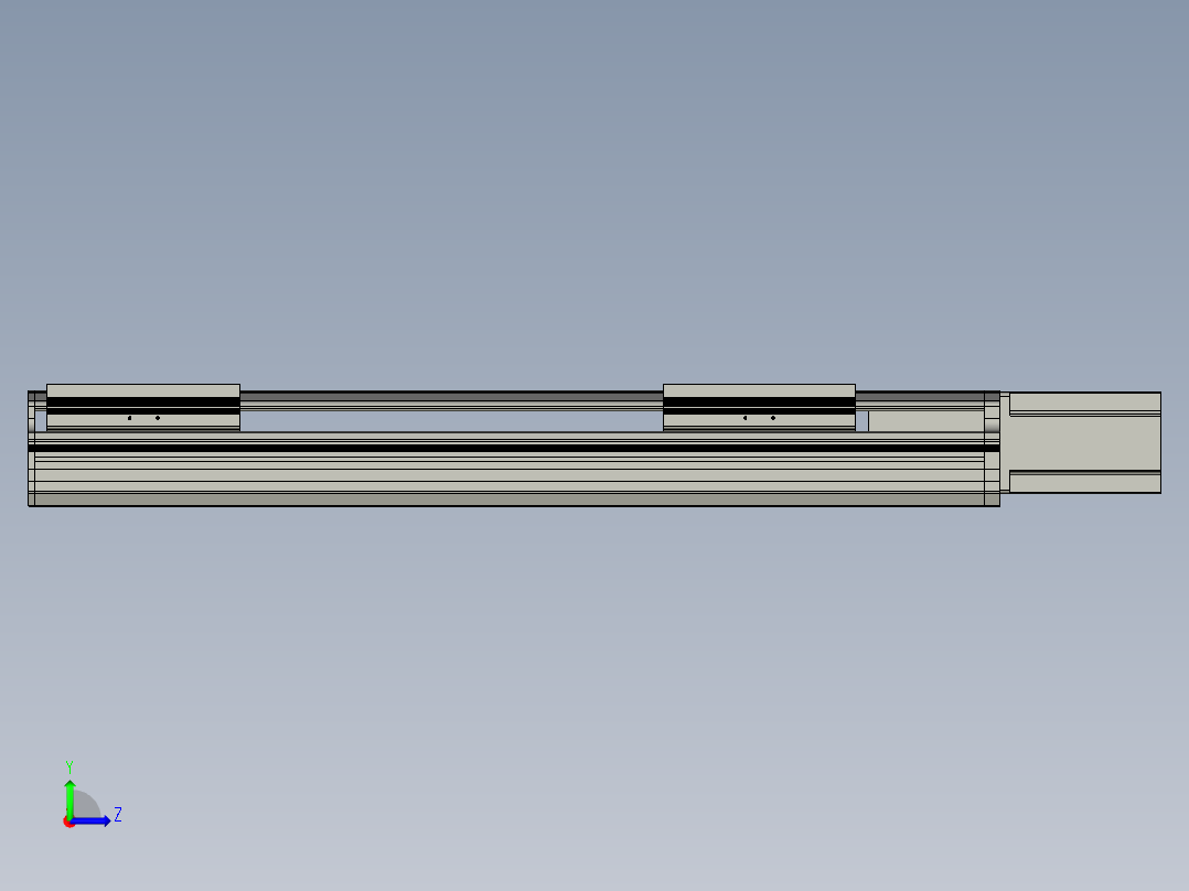 直线模组LHA17-S450-M设计图纸左视图