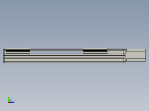 直线模组LHA17-S450-M设计图纸左视缩略图