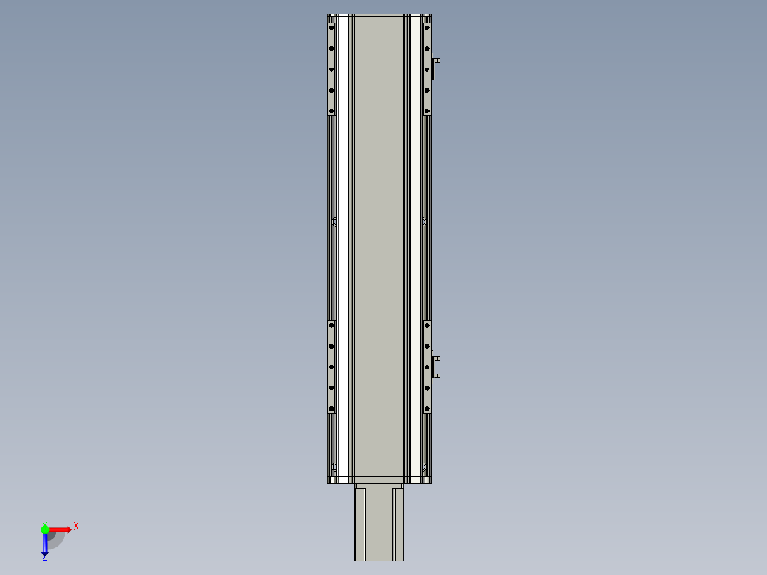 直线模组LHA17-S450-M设计图纸俯视图