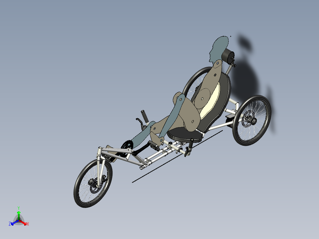 自行车三轮车卧式--stp