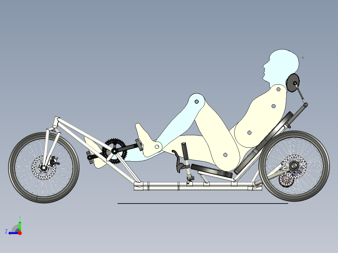 自行车三轮车卧式--stp右视图