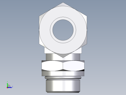卡套式工业通用硬管接头EO_Adjustable_locknut_branch_tee_TEE25SMORCF左视缩略图