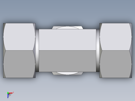卡套式工业通用硬管接头EO_Adjustable_locknut_branch_tee_TEE25SMORCF俯视缩略图