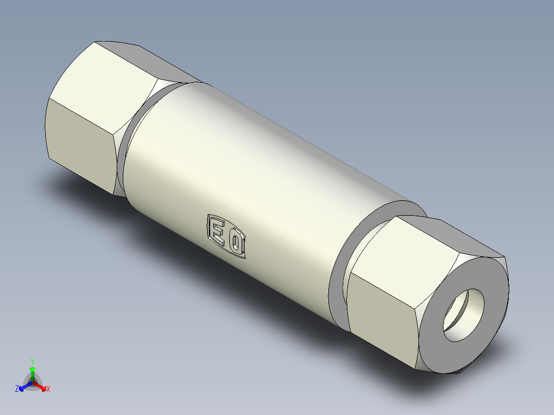 卡套式工业通用硬管接头EO_Weld_bulkhead_fitting_ESV10S71正等轴测图
