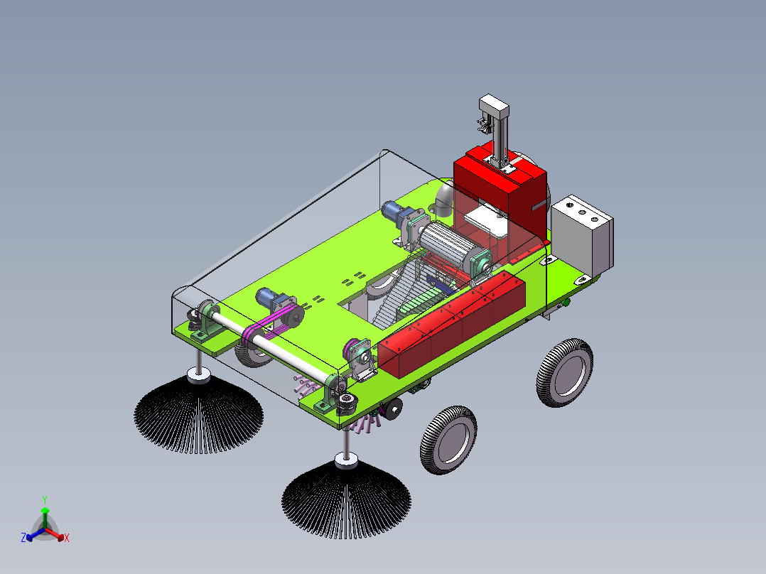 松针收集机正等轴测图