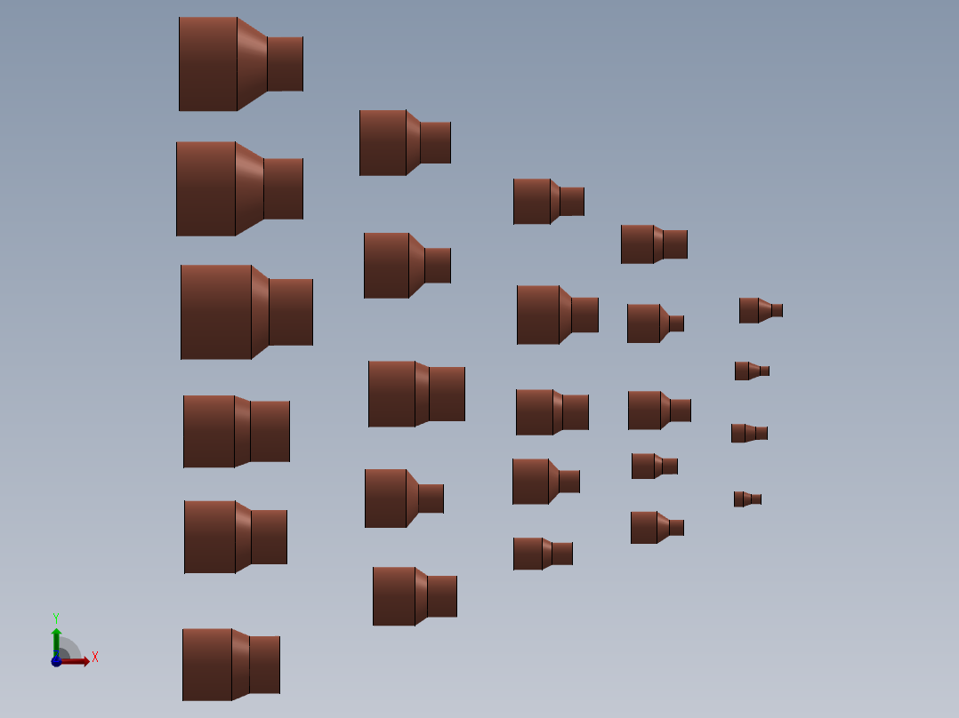 带设计表的同心异径管前视图