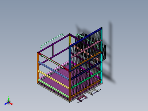 叉车高空检修作业平台正等轴测缩略图