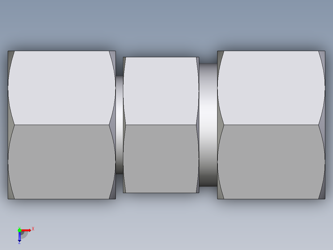卡套式工业通用硬管接头EO_Distance_piece_adapter_DA12ZSCF俯视图