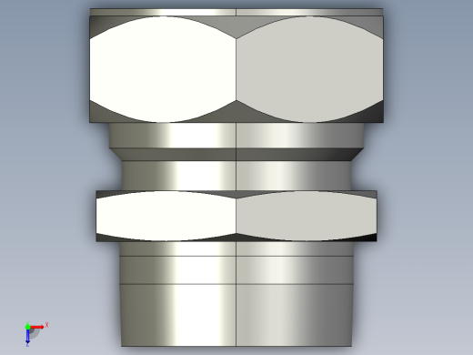 卡套式工业通用硬管接头32_fbu-s俯视缩略图