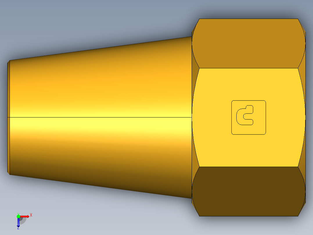 扩口式工业通用硬管接头Long Nut 41FL-6俯视图