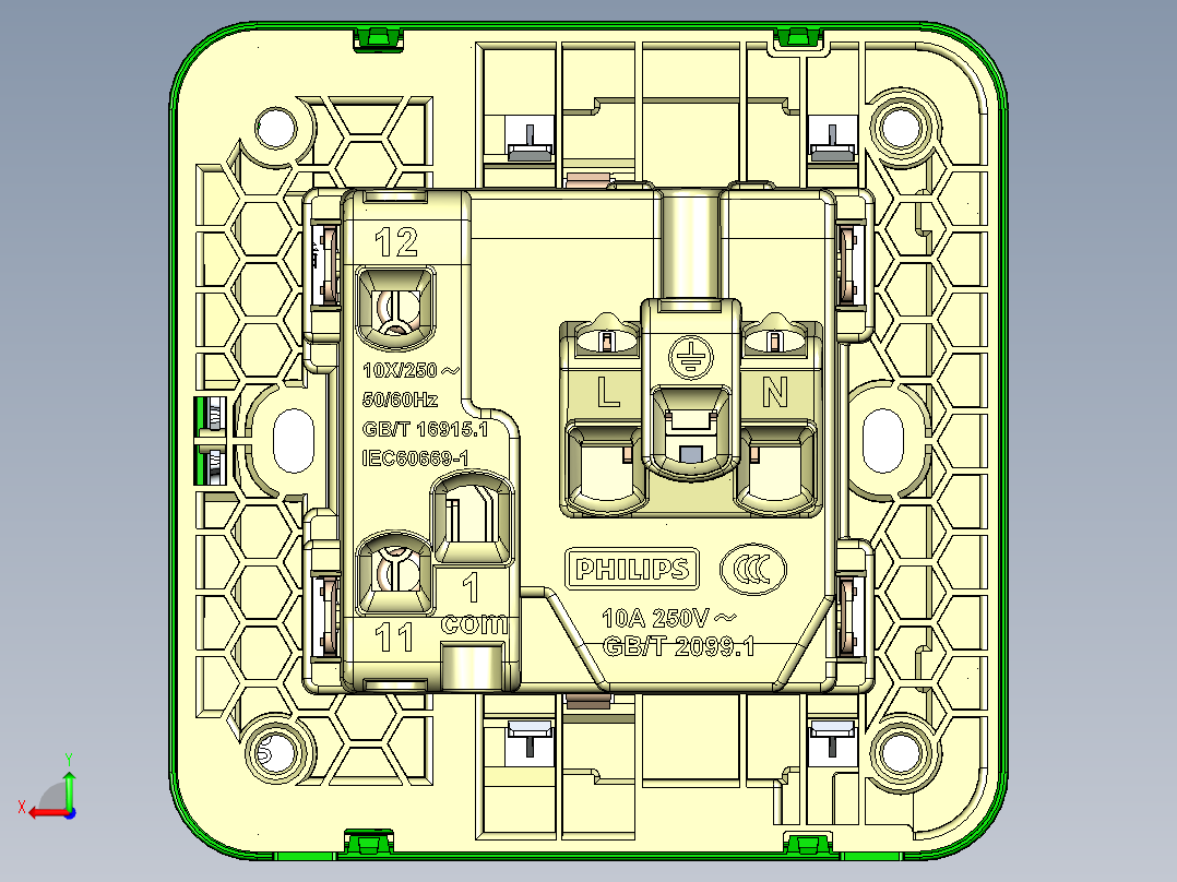 飞利浦-五孔一开 STP后视图