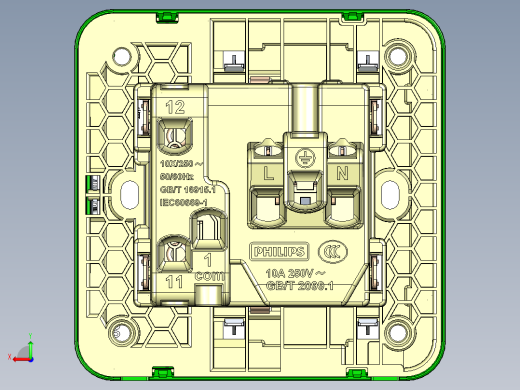 飞利浦-五孔一开 STP后视缩略图