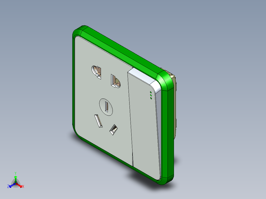 飞利浦-五孔一开 STP正等轴测图