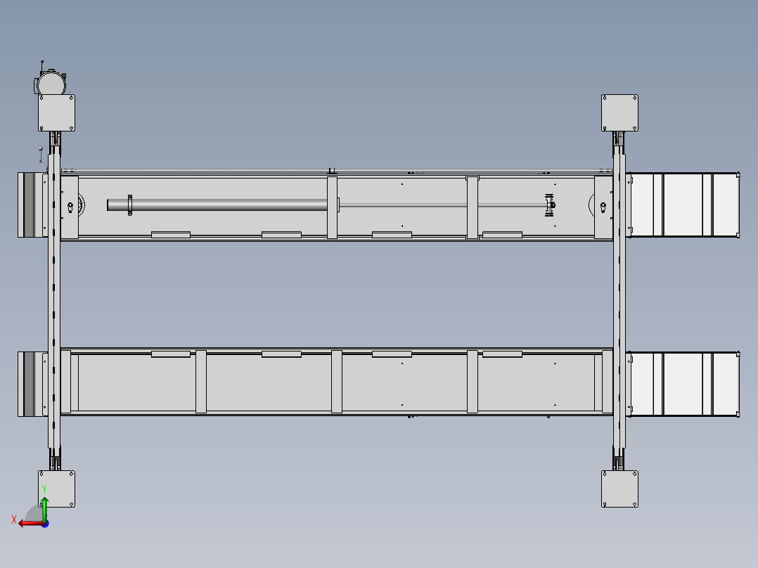 四柱式汽车举升机后视图