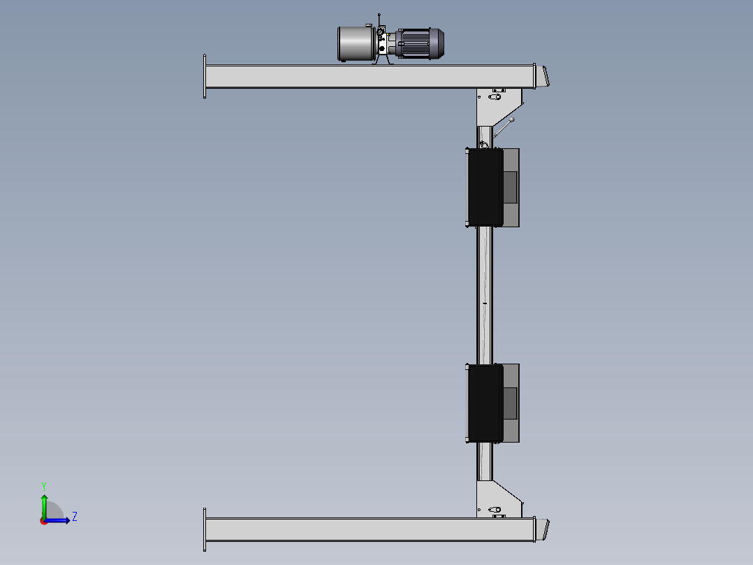 四柱式汽车举升机左视图