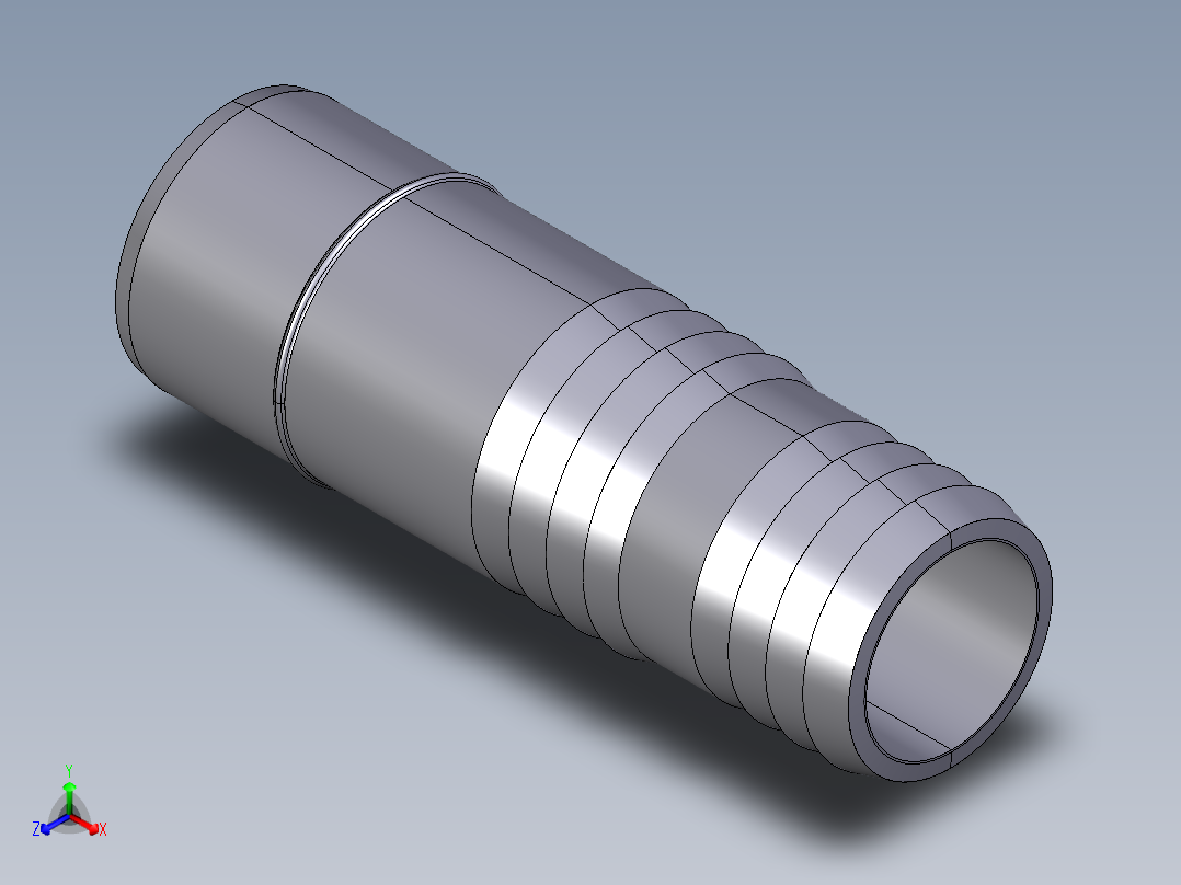 38AIV 用溶剂焊接插口软管接头正等轴测图