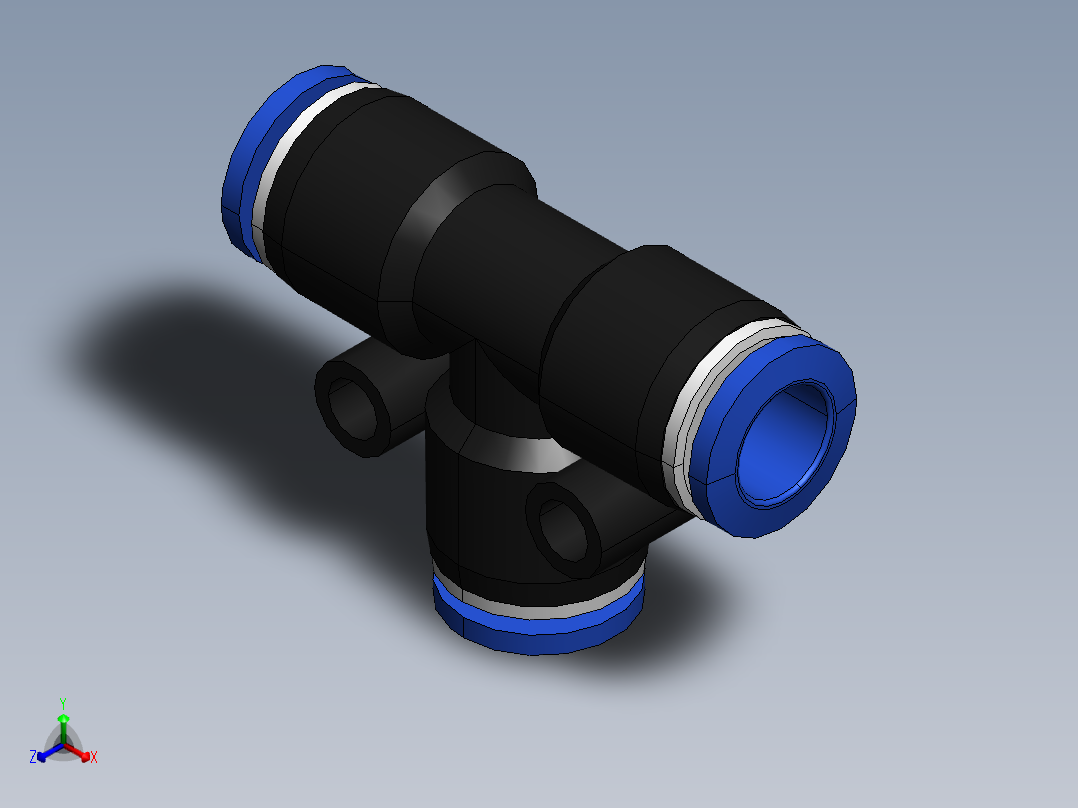 气嘴-Ø8 UNIÃO T (C00600800)正等轴测图