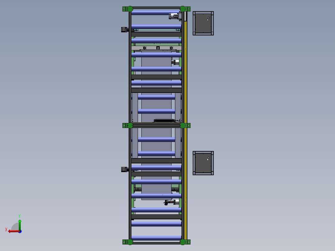 壁板三轴视觉自动拉钉sw19可编辑后视图