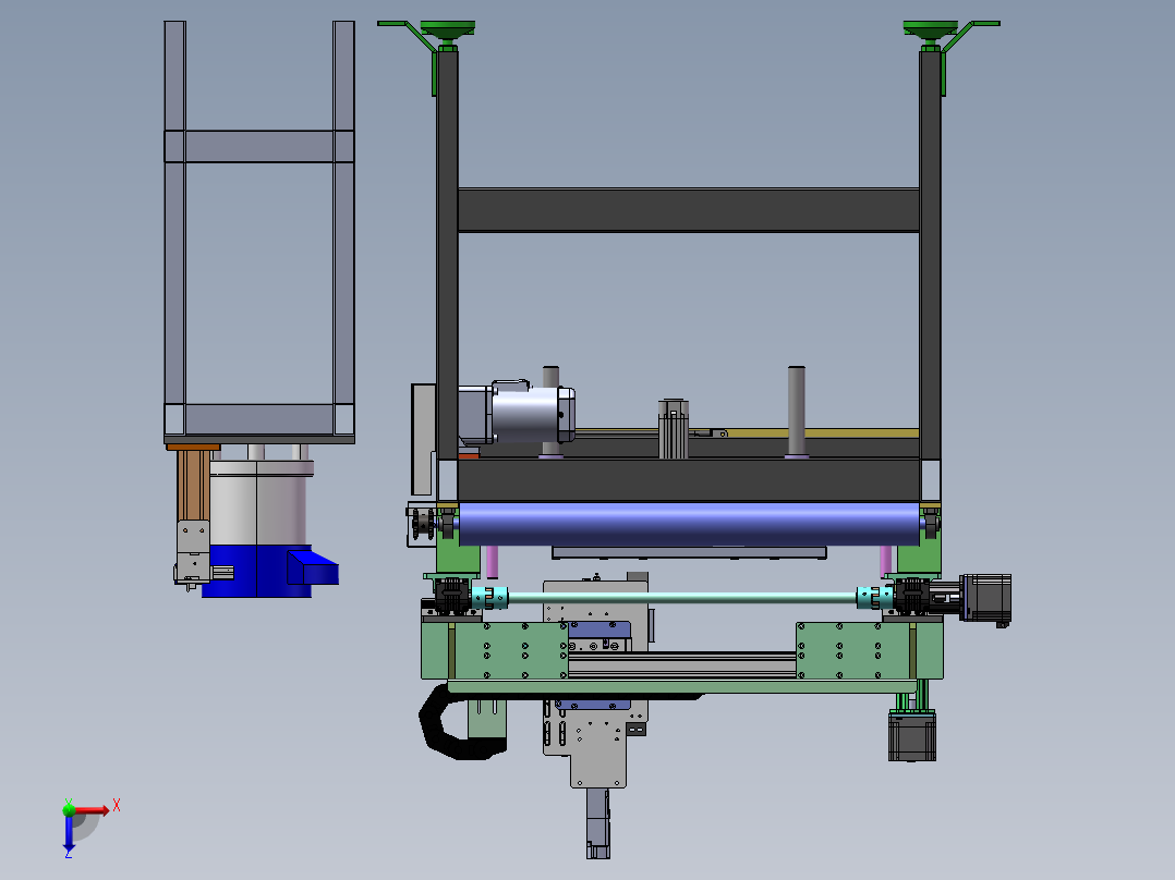 壁板三轴视觉自动拉钉sw19可编辑俯视图