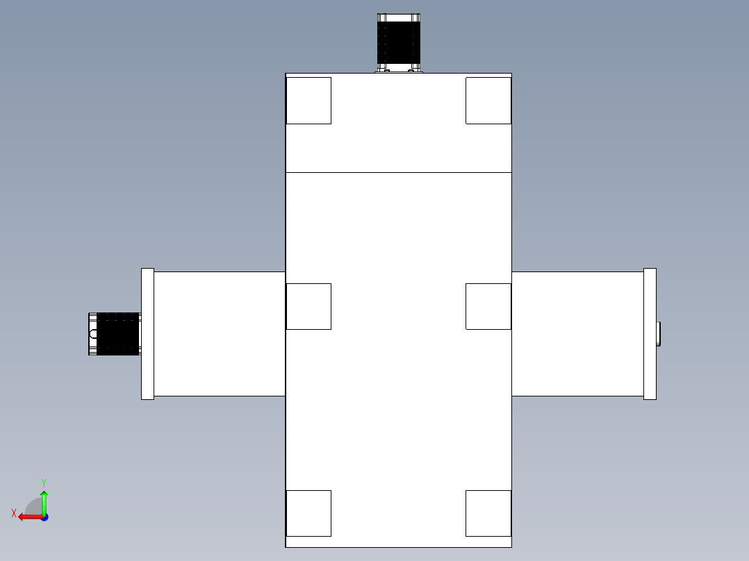 用于木雕制作的数控五轴工作台3D后视图