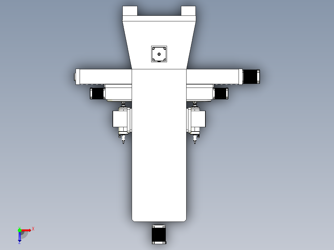 用于木雕制作的数控五轴工作台3D俯视图