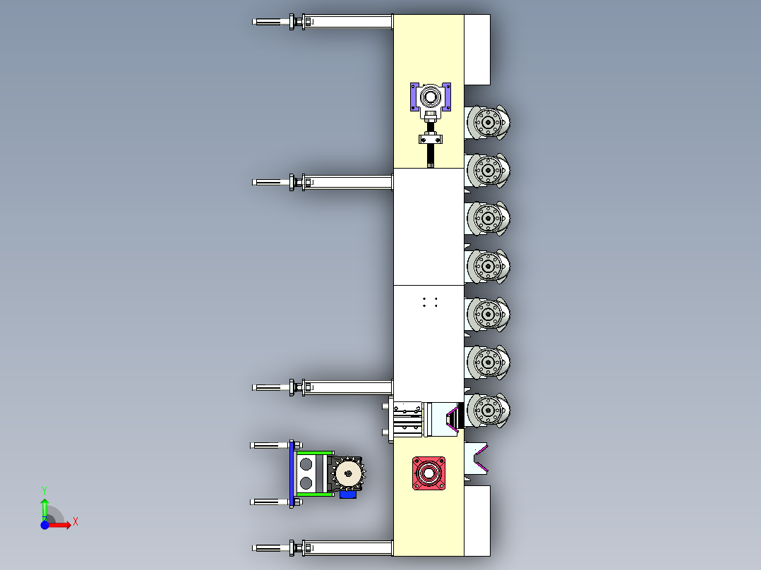 曲轴输送线sw20可编辑前视图