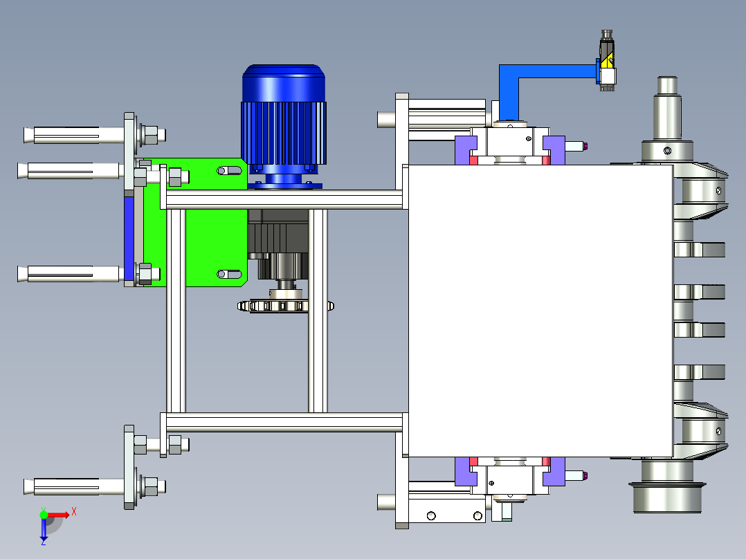 曲轴输送线sw20可编辑俯视图
