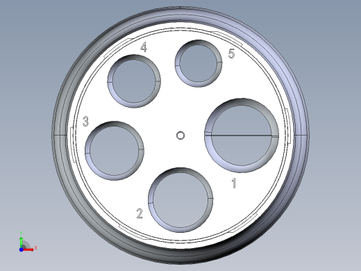 圆形端盖塑胶模具前视缩略图