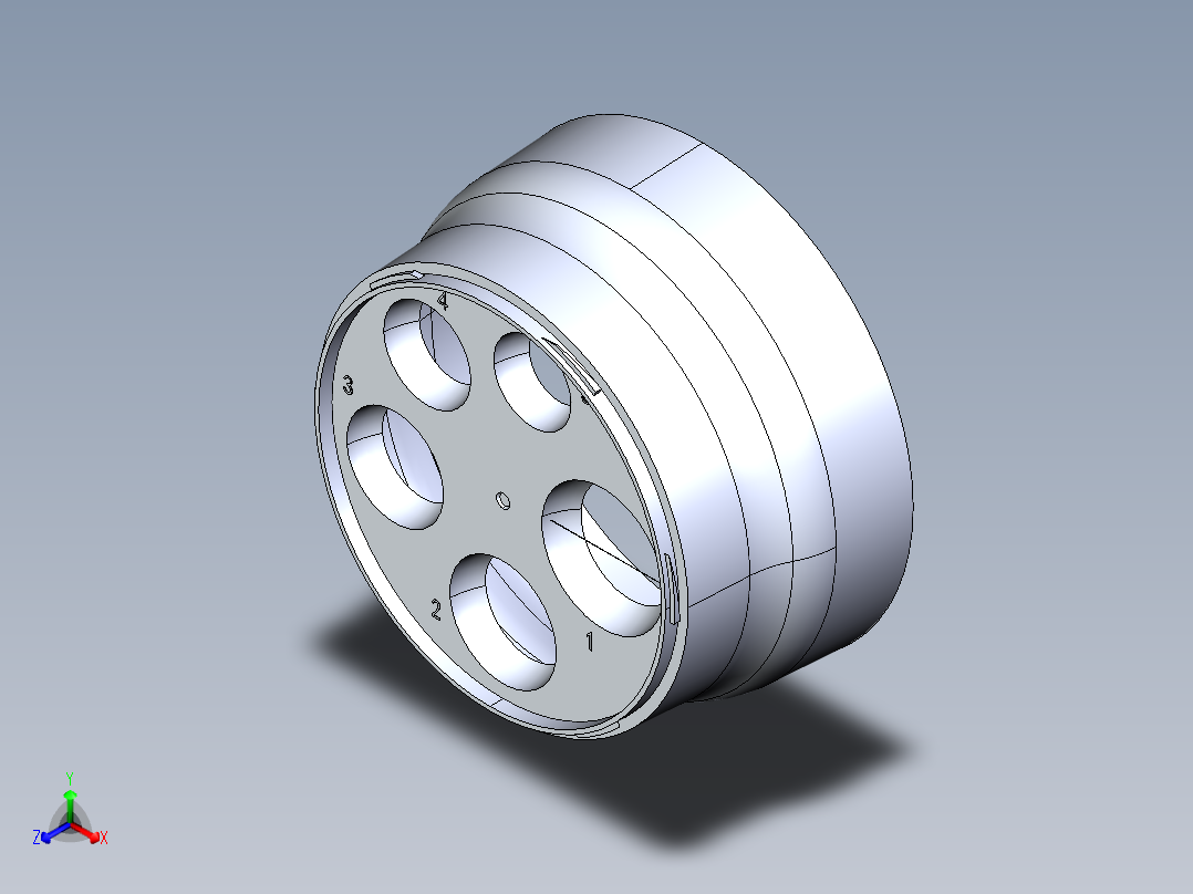 圆形端盖塑胶模具正等轴测图