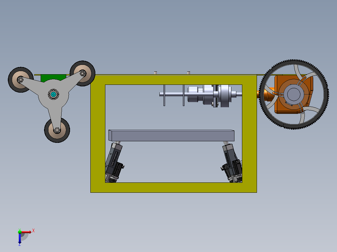 载物爬楼梯运输车的结构设计3D(含说明书)俯视图