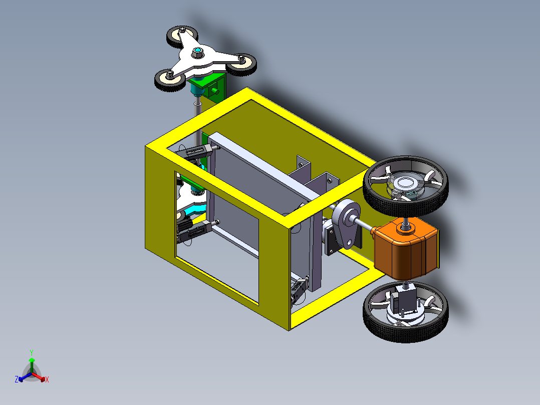 载物爬楼梯运输车的结构设计3D(含说明书)正等轴测图